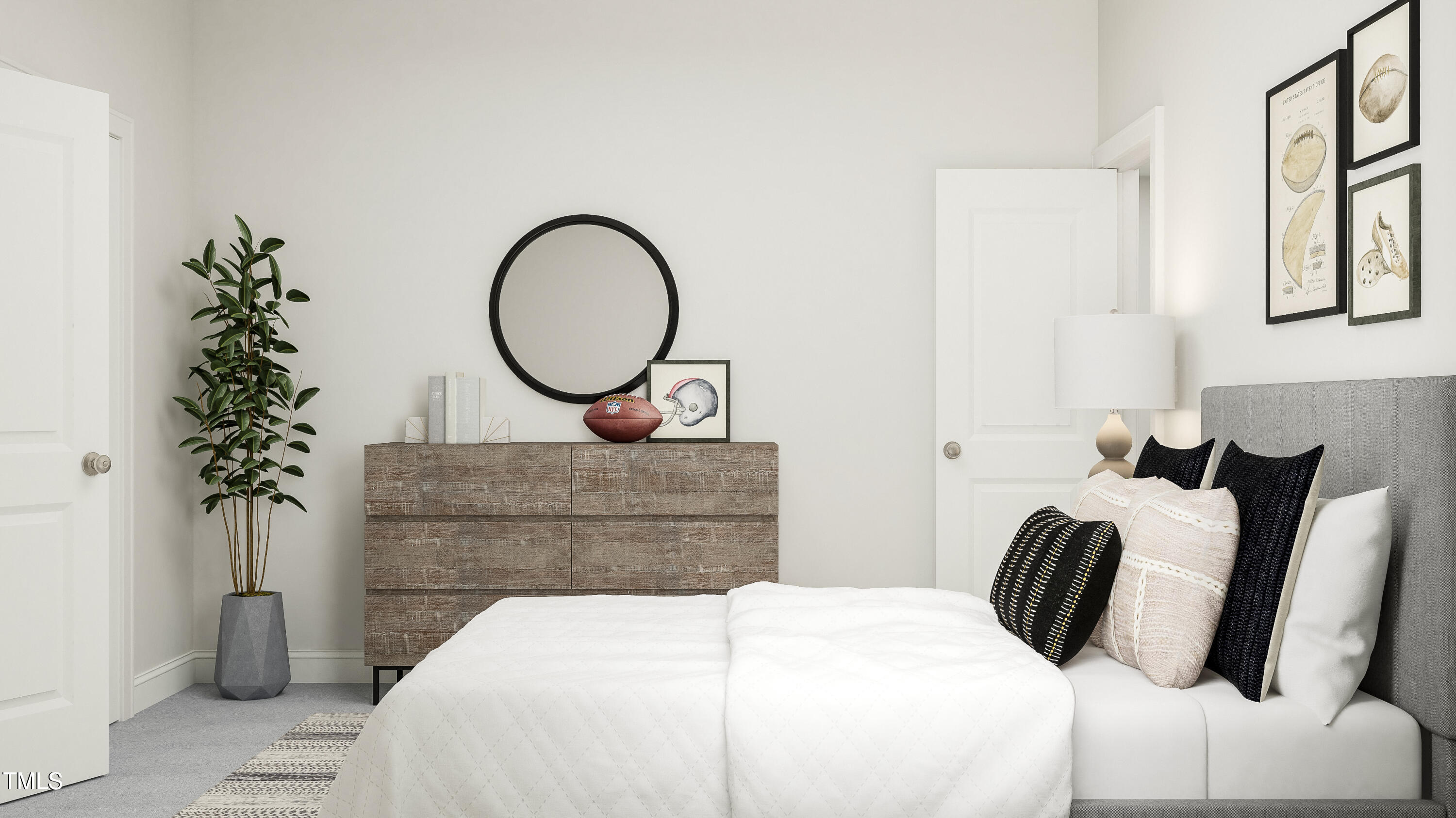 105 Corapeake Way Apex, NC 27539 - Photo 7 of 22 a bedroom with bed and a potted plant