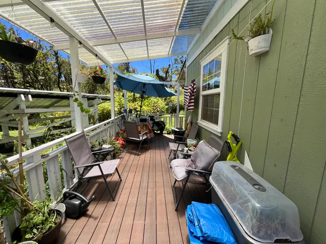 a view of porch with seating space