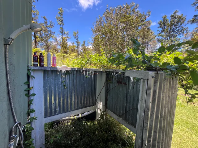 a view of a pathway of a wooden fence