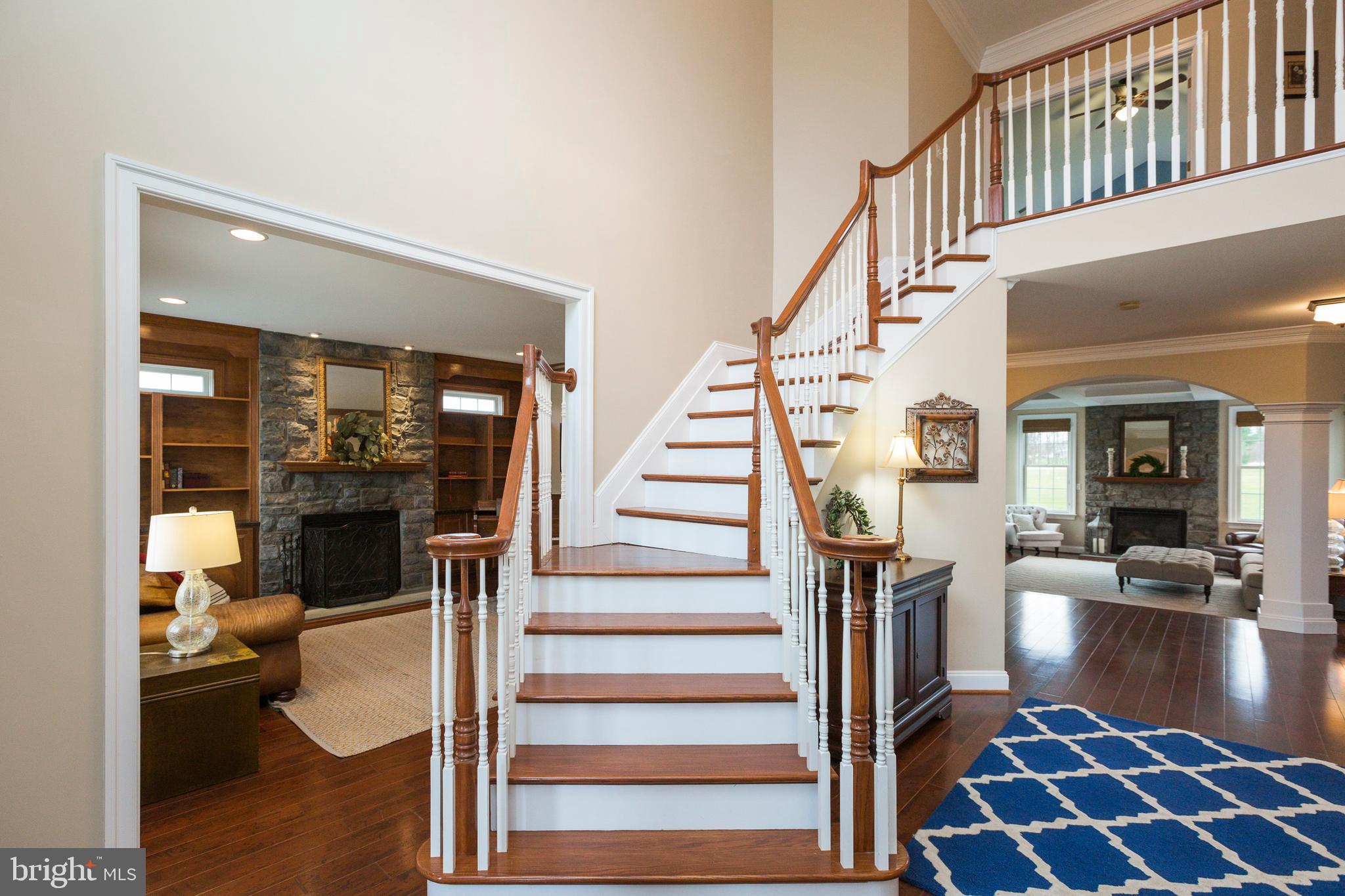 Spiral staircase in the foyer