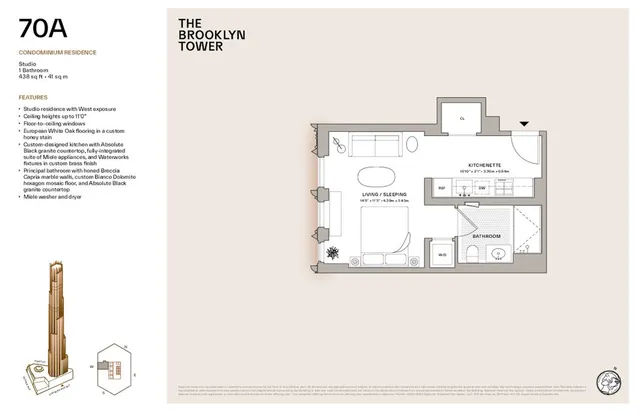 $928,000 | 9 Dekalb Avenue, Unit 70A | Downtown Brooklyn