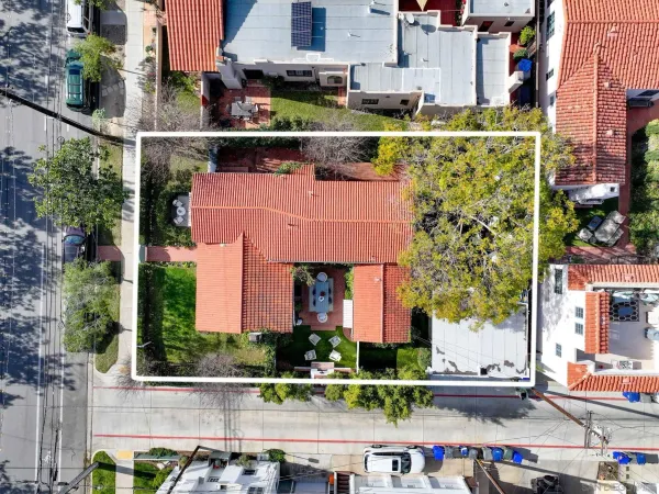an aerial view of multiple houses