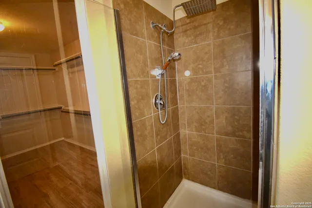 a bathroom with a shower