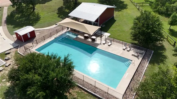 an aerial view of a house