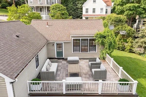 a view of house with outdoor space and seating space