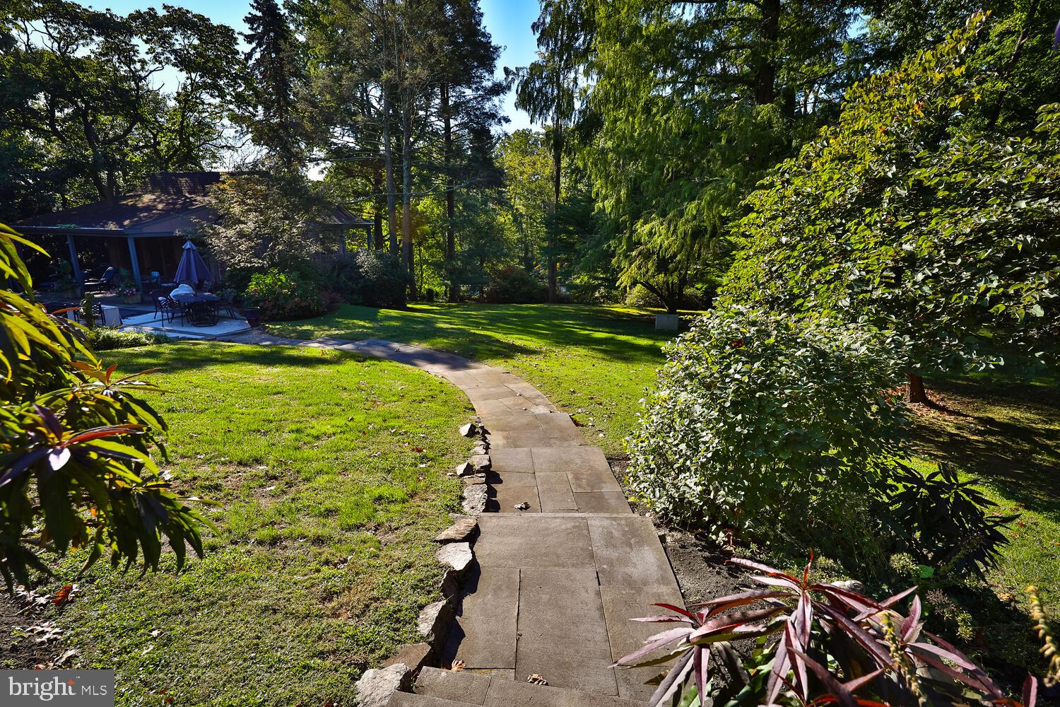 1417 Scrope Road Rydal, PA 19046 - Photo 60 of 77 Flagstone walkway to pool