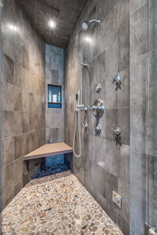 8544 North Promontory Ranch Road Park City, UT 84098 - Photo 32 of 36 Full bath with tiled shower, stone flooring, and recessed lighting