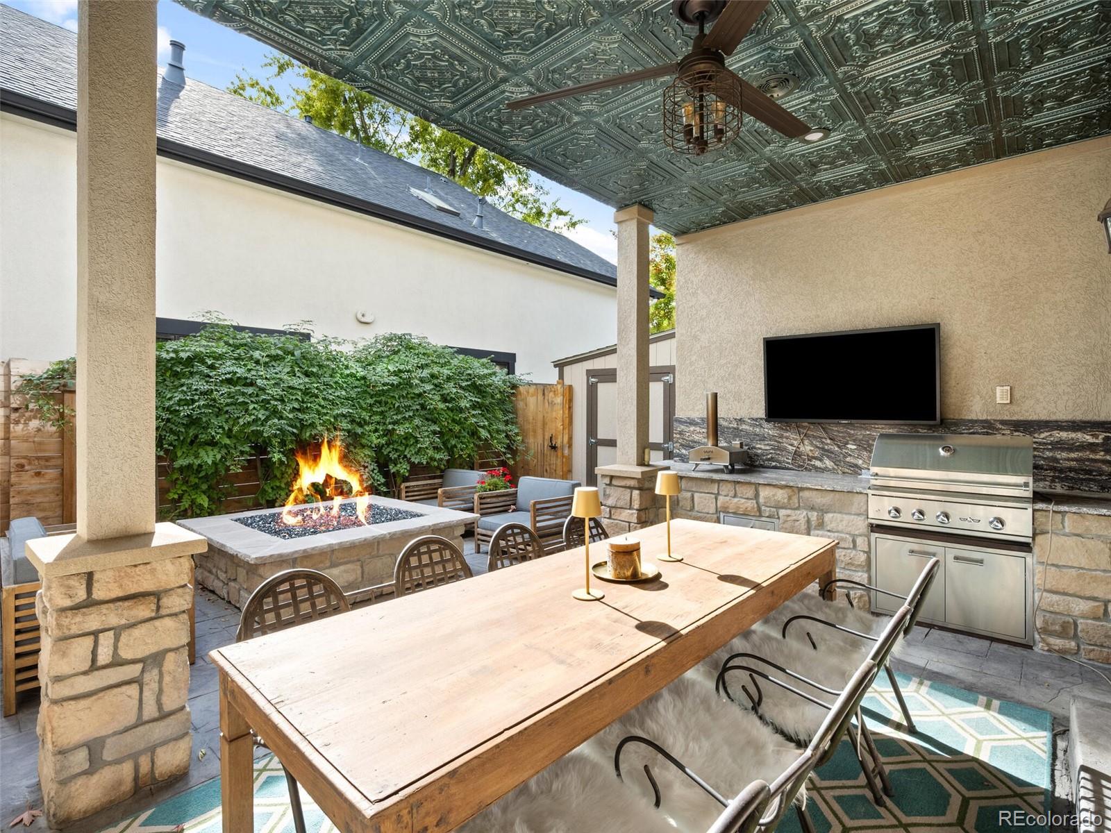 1214 South Fillmore Street Denver, CO 80210 - Photo 47 of 50 a view of a dining table and chairs in the patio