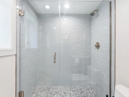 a bathroom with a shower