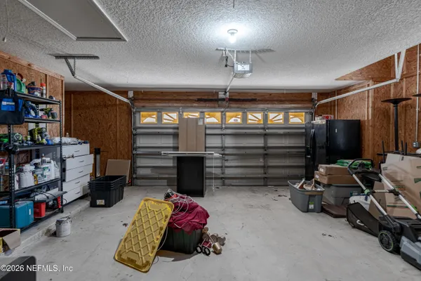 a view of a room with racks