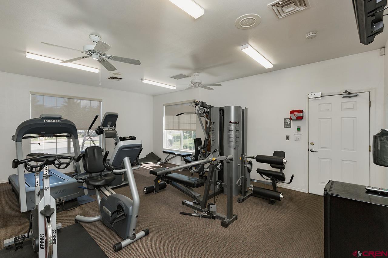 1100 Goeglein Gulch Road, Unit 167 Durango, CO 81301 - Photo 16 of 20 a view of a room with gym equipment