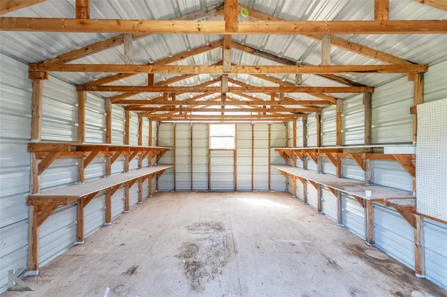 a view of a porch with an empty deck