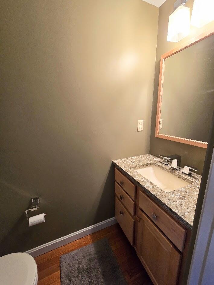 15 Woodside Park Road West Dennis, MA 02670 - Photo 21 of 35 a bathroom with a granite countertop sink and a mirror