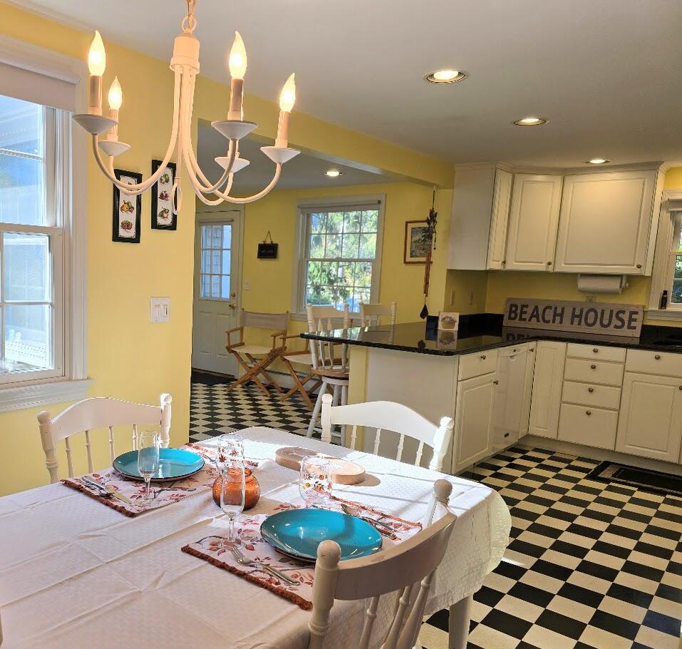 15 Woodside Park Road West Dennis, MA 02670 - Photo 10 of 35 a kitchen with stainless steel appliances kitchen island granite countertop a sink a stove a dining table and chairs