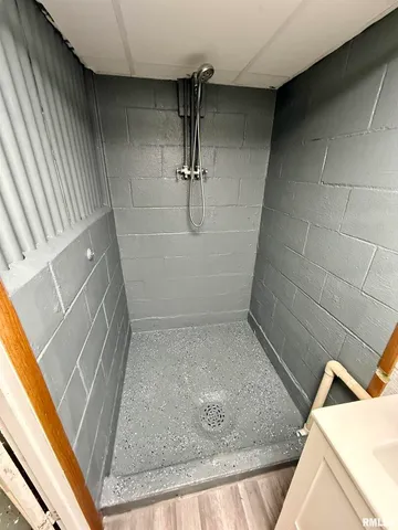 a view of a grassy field with trees