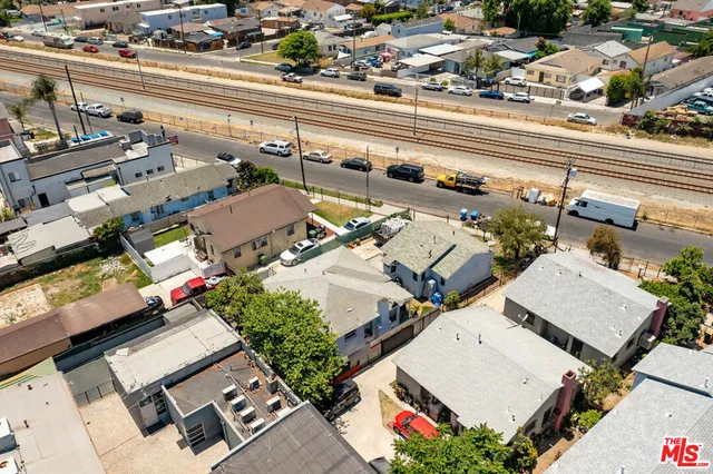an aerial view of a city