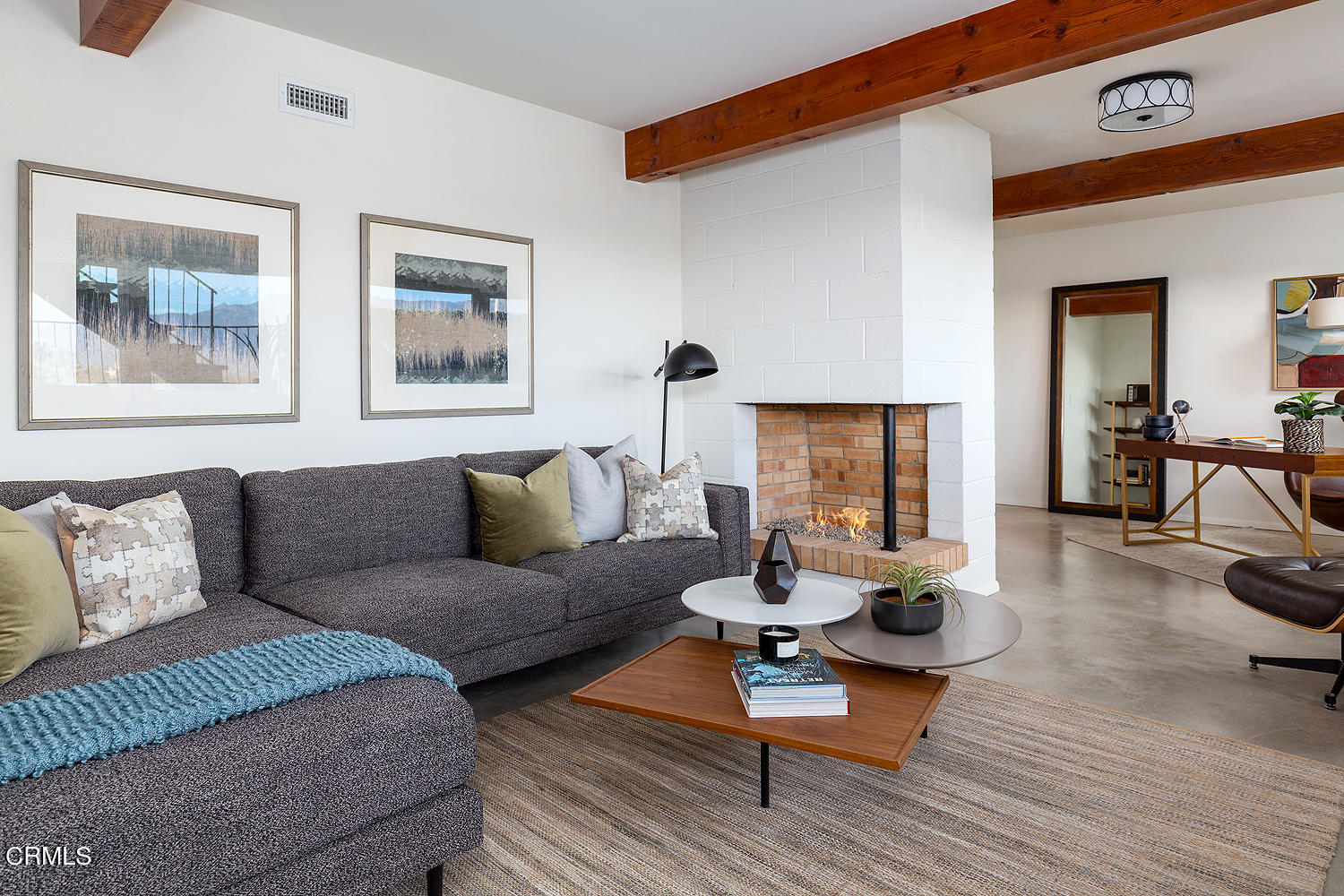 295 Malcolm Drive Pasadena, CA 91105 - Photo 32 of 37 Lower Level Fireplace