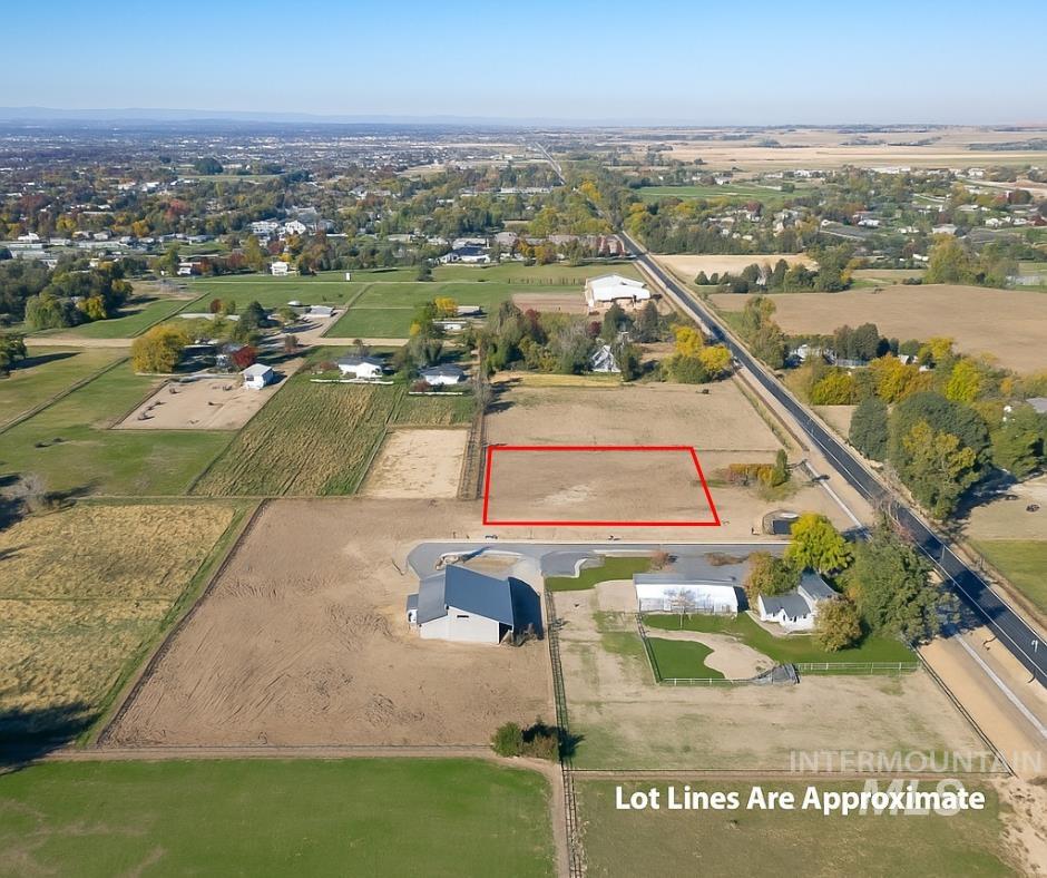 Tbd Tbd Emerald Lane Eagle, ID 83616 - Photo 3 of 3 Aerial view of property and surrounding area featuring property boundaries highlighted and rural landscape