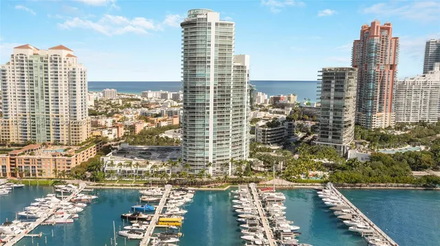 a view of city with tall buildings