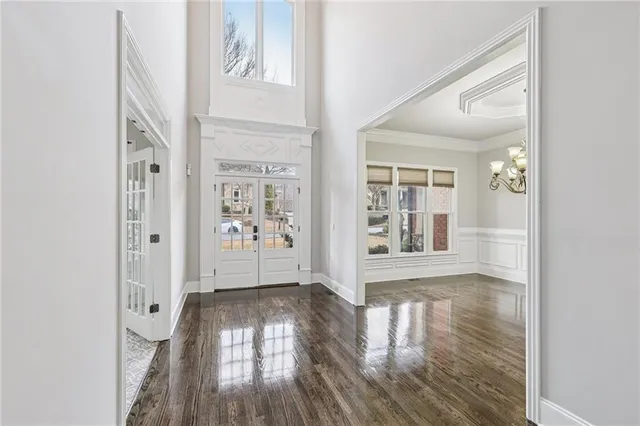 a view of livingroom with wooden floor