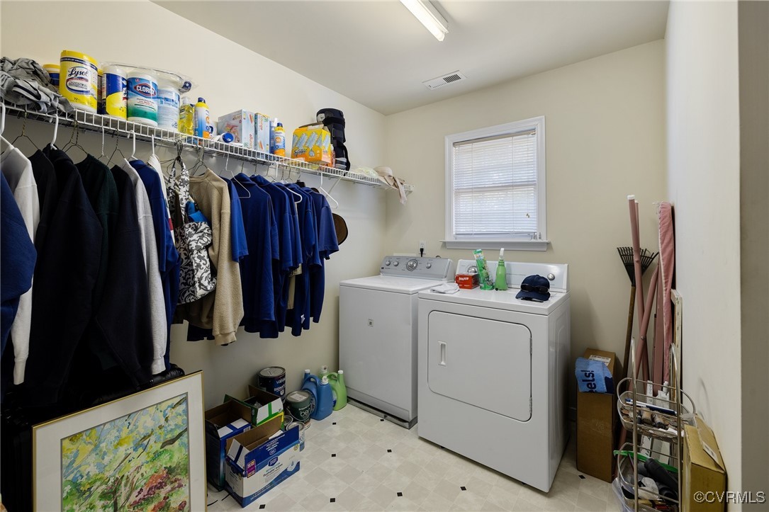 2137 Dogtown Road Goochland, VA 23063 - Photo 22 of 40 Washroom featuring washer and dryer and light floo