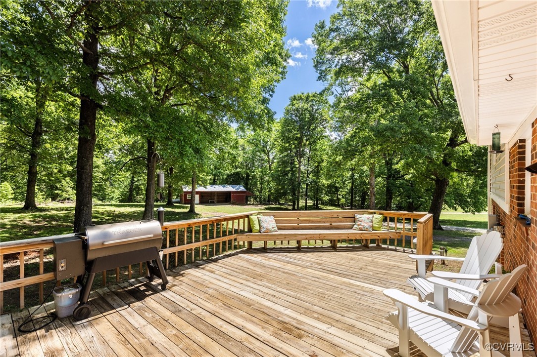 2137 Dogtown Road Goochland, VA 23063 - Photo 24 of 40 Wooden deck featuring view of scattered trees!