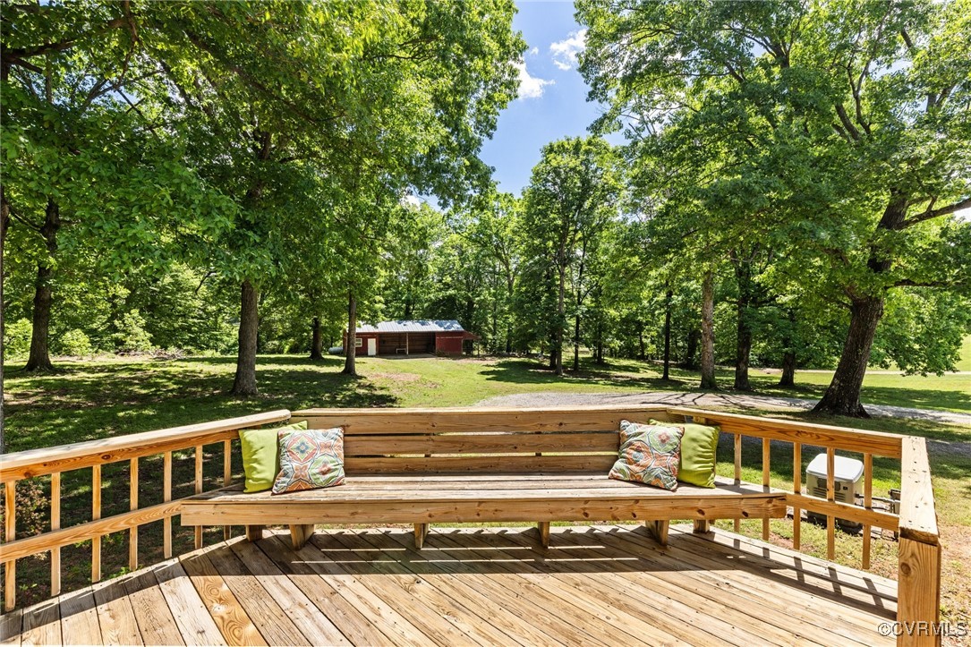 2137 Dogtown Road Goochland, VA 23063 - Photo 25 of 40 Deck featuring a lawn and view of scattered trees