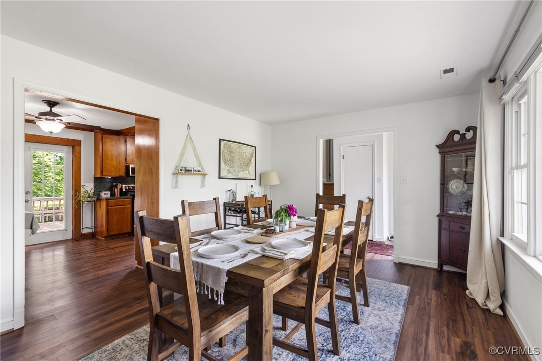 2137 Dogtown Road Goochland, VA 23063 - Photo 5 of 40 Dining space with dark wood-style floors and a cei