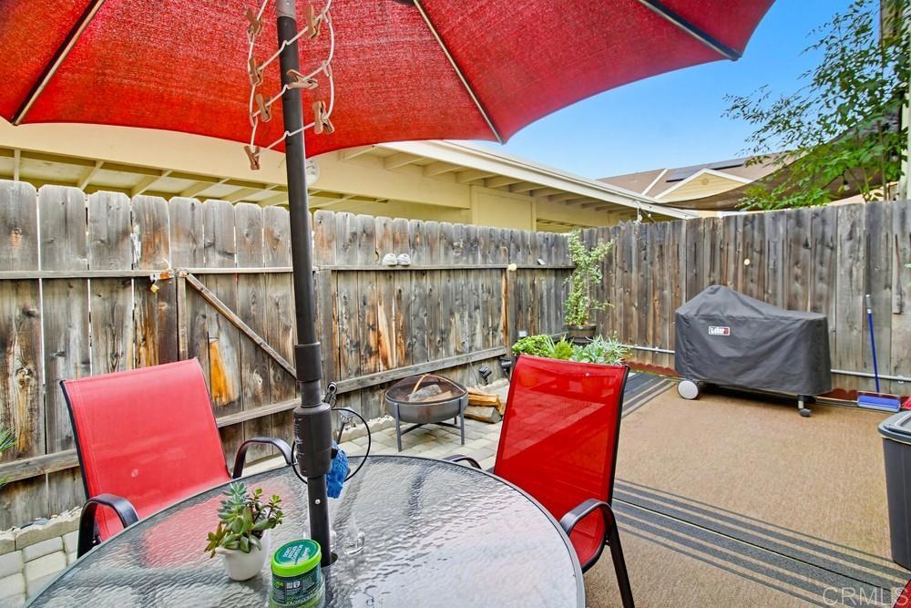 7861 Rancho Fanita Drive, Unit B Santee, CA 92071 - Photo 36 of 47 an outdoor sitting area with furniture and umbrella