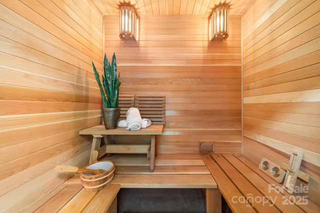 a view of a bench in the patio