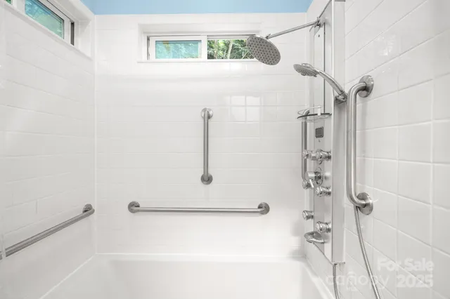 a bathroom with a shower