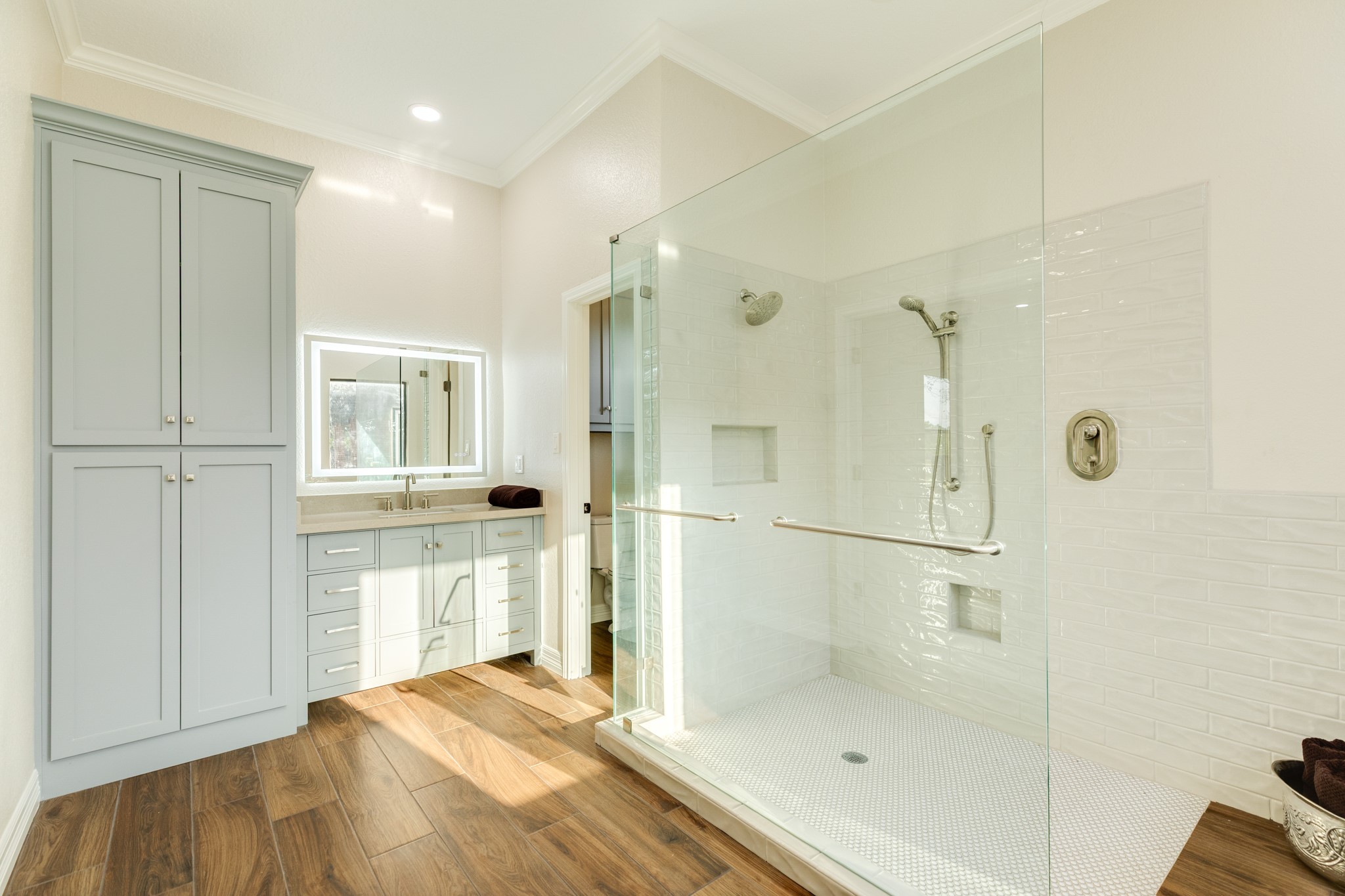 310 County Road 47 Angleton, TX 77515 - Photo 36 of 50 a bathroom with a shower and a sink