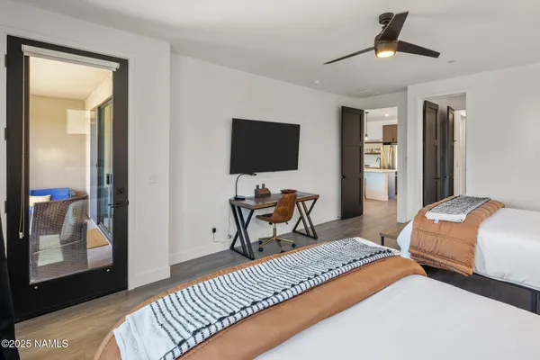 a view of a city with an ocean view