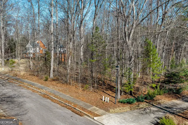a view of a yard and a trees