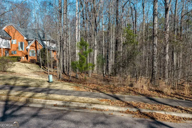 a backyard of a house with lots of green space