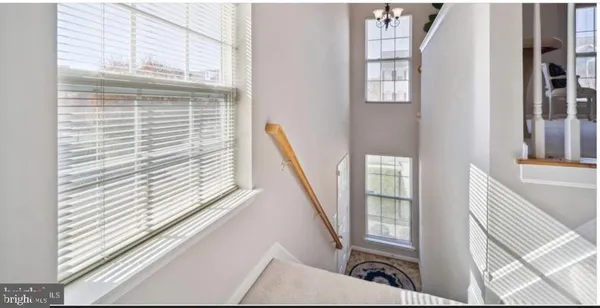a view of a stairs and an windows