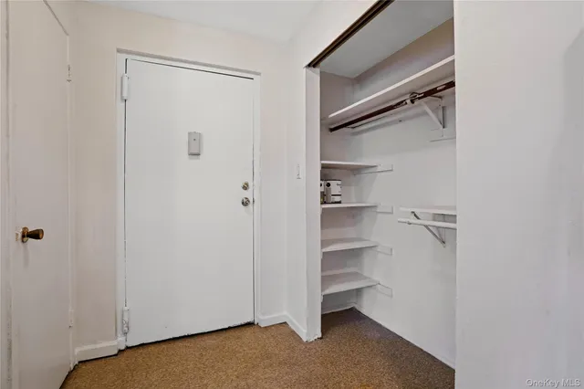 a view of an empty walk in closet