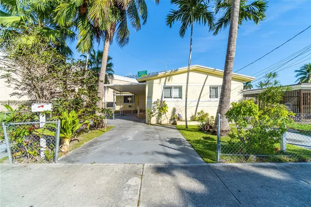 a view of a garden with a patio