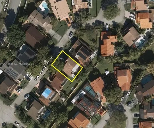 an aerial view of residential house with outdoor space