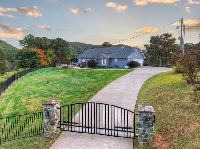 a view of a garden from a balcony
