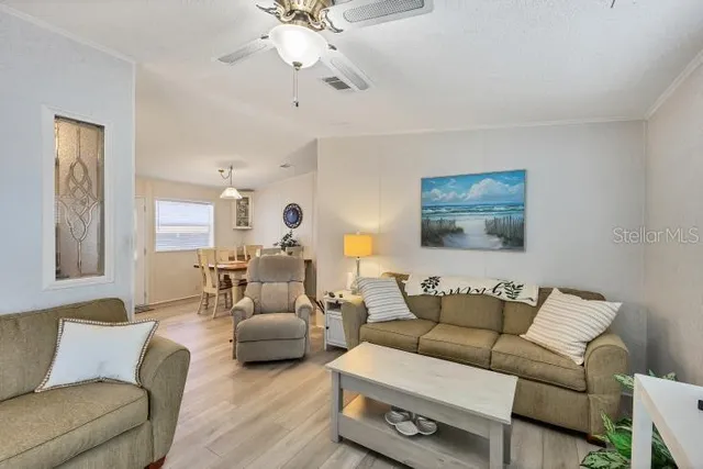 a living room with furniture