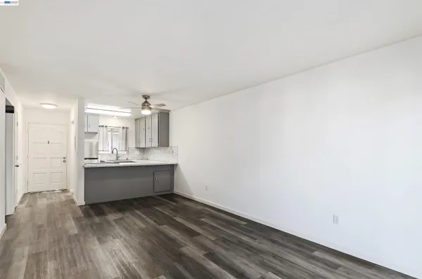 a large room with wooden floor