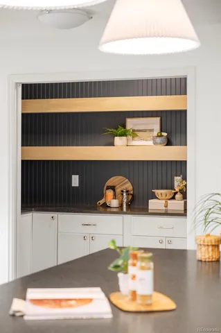 a cabinet with two sink