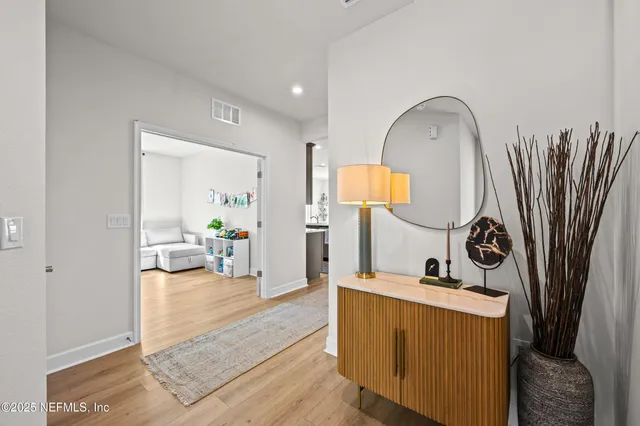 a view of a bedroom from a house