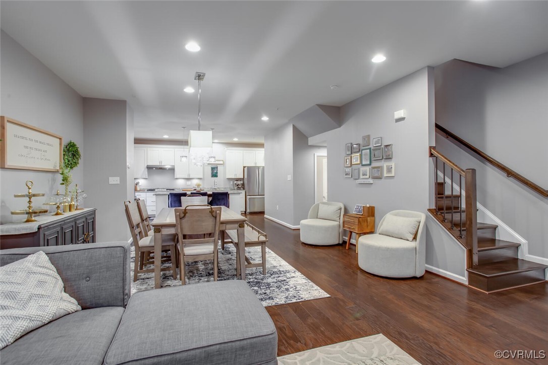 447 Nottoway Walk Alexandria, VA 22304 - Photo 12 of 49 Living area featuring dark wood finished floors, s