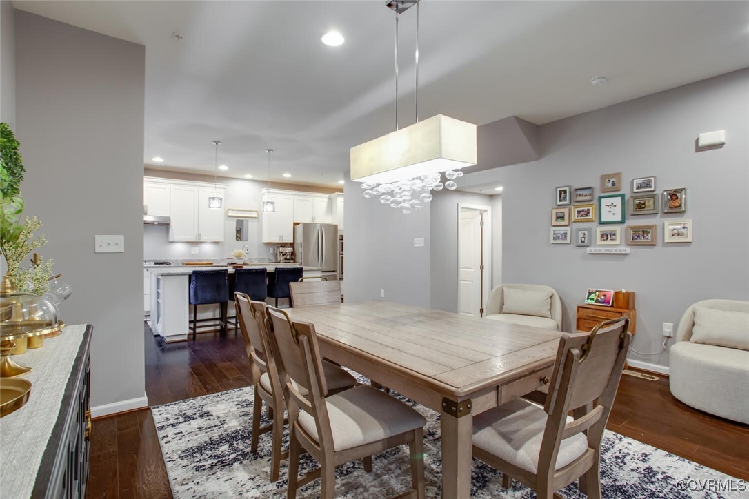 447 Nottoway Walk Alexandria, VA 22304 - Photo 39 of 49 Dining space with dark wood-type flooring and rece