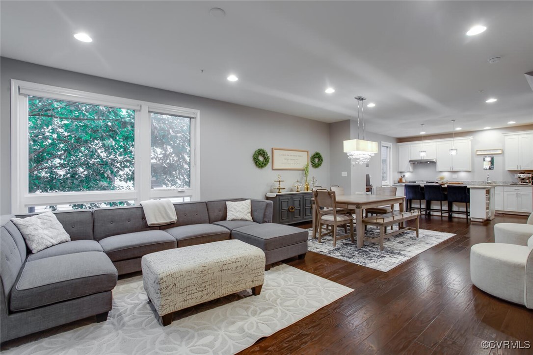 447 Nottoway Walk Alexandria, VA 22304 - Photo 41 of 49 Living room with dark wood-style flooring and rece