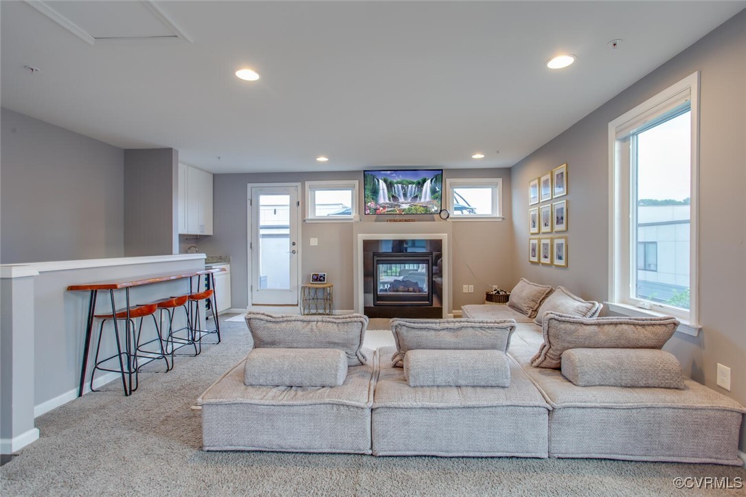 447 Nottoway Walk Alexandria, VA 22304 - Photo 10 of 49 Living room featuring recessed lighting, carpet fl