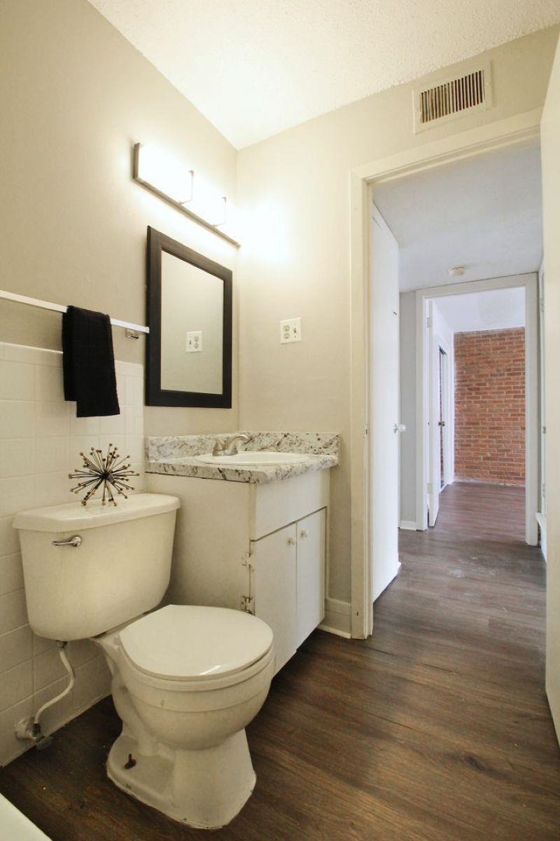 592 Patterson Street Memphis, TN 38111 - Photo 5 of 19 a bathroom with a toilet a sink and mirror