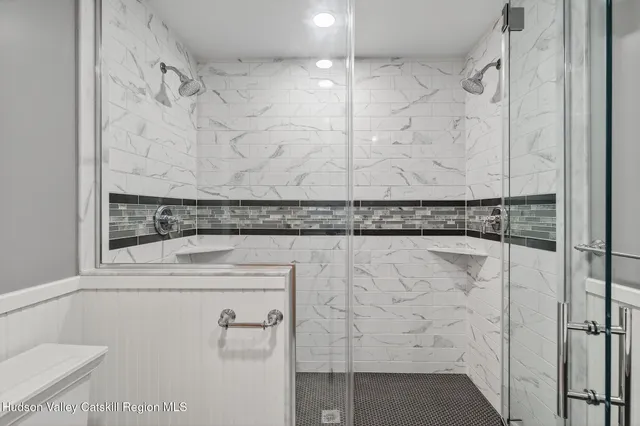 a bathroom with a shower